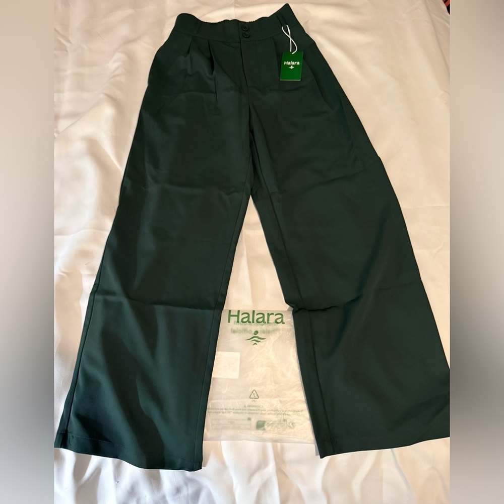 HALARA WOMENS Deep Green Dress Pants